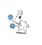 Moji Dog - Happy BullTerrier Dog Sticker（個別スタンプ：8）
