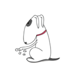 Moji Dog - Happy BullTerrier Dog Sticker（個別スタンプ：18）