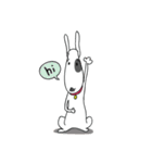 Moji Dog - Happy BullTerrier Dog Sticker（個別スタンプ：19）