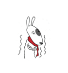 Moji Dog - Happy BullTerrier Dog Sticker（個別スタンプ：22）