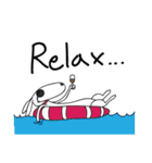 Moji Dog - Happy BullTerrier Dog Sticker（個別スタンプ：24）