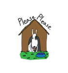 Moji Dog - Happy BullTerrier Dog Sticker（個別スタンプ：25）