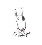 Moji Dog - Happy BullTerrier Dog Sticker（個別スタンプ：26）