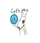 Moji Dog - Happy BullTerrier Dog Sticker（個別スタンプ：31）