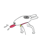 Moji Dog - Happy BullTerrier Dog Sticker（個別スタンプ：34）