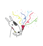 Moji Dog - Happy BullTerrier Dog Sticker（個別スタンプ：35）