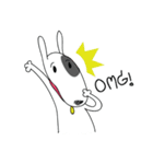 Moji Dog - Happy BullTerrier Dog Sticker（個別スタンプ：40）