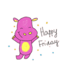 Alien - Rabbit - Hippo - Kids Style (EN)（個別スタンプ：3）