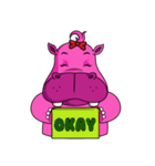 Pinky Hippo - too cute - (EN)（個別スタンプ：1）