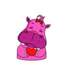 Pinky Hippo - too cute - (EN)（個別スタンプ：34）
