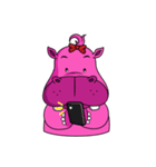 Pinky Hippo - too cute - (EN)（個別スタンプ：36）