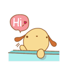 Foon is a sleepy golden retriever（個別スタンプ：1）