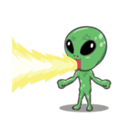 Green Alien - UFO（個別スタンプ：7）