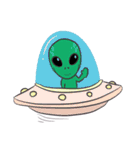Green Alien - UFO（個別スタンプ：10）