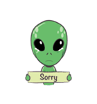 Green Alien - UFO（個別スタンプ：12）