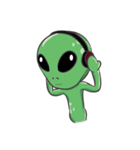 Green Alien - UFO（個別スタンプ：17）