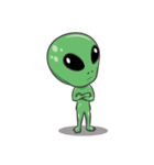 Green Alien - UFO（個別スタンプ：21）