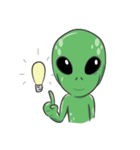 Green Alien - UFO（個別スタンプ：23）