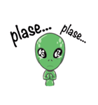 Green Alien - UFO（個別スタンプ：25）