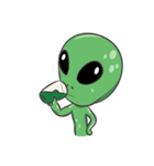 Green Alien - UFO（個別スタンプ：26）