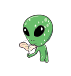 Green Alien - UFO（個別スタンプ：27）