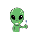Green Alien - UFO（個別スタンプ：33）
