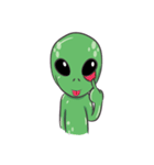 Green Alien - UFO（個別スタンプ：34）