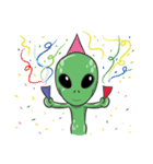 Green Alien - UFO（個別スタンプ：35）