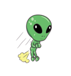 Green Alien - UFO（個別スタンプ：38）