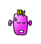ショッキングピンクの顔（個別スタンプ：10）