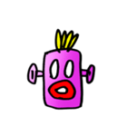 ショッキングピンクの顔（個別スタンプ：26）