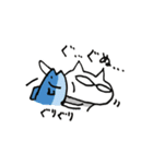 しろいネコと青魚（個別スタンプ：35）