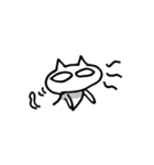 しろいネコと青魚（個別スタンプ：37）