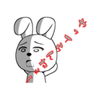 表情豊かな白ウサギ 2（個別スタンプ：17）