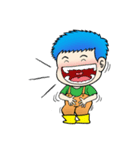 Blue Hair Boy-Purple Hair Girl (English)（個別スタンプ：14）