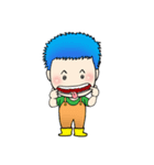 Blue Hair Boy-Purple Hair Girl (English)（個別スタンプ：22）