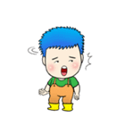 Blue Hair Boy-Purple Hair Girl (English)（個別スタンプ：23）