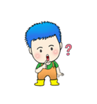 Blue Hair Boy-Purple Hair Girl (English)（個別スタンプ：24）