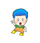 Blue Hair Boy-Purple Hair Girl (English)（個別スタンプ：27）