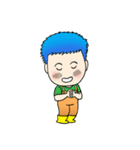 Blue Hair Boy-Purple Hair Girl (English)（個別スタンプ：28）