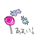 左手で描きました。（個別スタンプ：10）