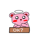 Pink Bear Angel（個別スタンプ：8）