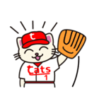 ねこプロ野球・猫島キャッツ（個別スタンプ：1）