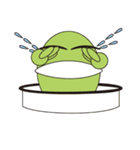 容器に入った陽気な生き物（個別スタンプ：35）