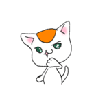 オレンジとハチワレ（個別スタンプ：3）