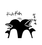 モノクロペンギン（個別スタンプ：8）