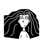 黒と白の家族（個別スタンプ：37）
