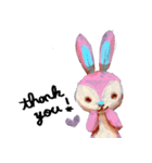 pink bunny＆blue bear（個別スタンプ：3）