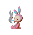 pink bunny＆blue bear（個別スタンプ：4）