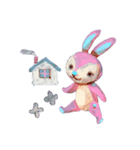 pink bunny＆blue bear（個別スタンプ：7）